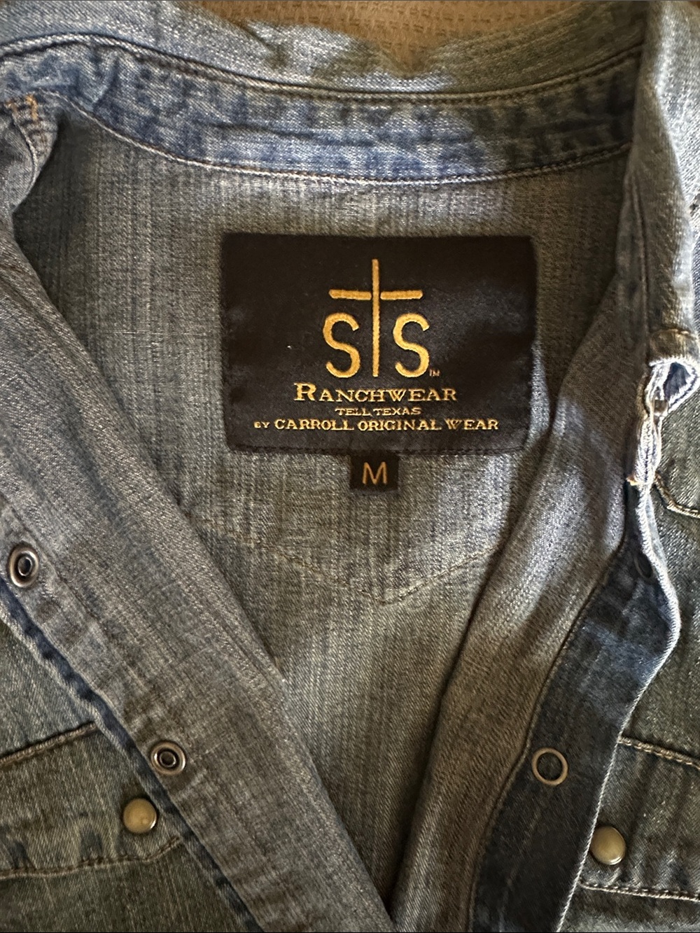 STS Ranchwear Light Blue Denim Western Snap-Front Shirt - Picture 3 of 6